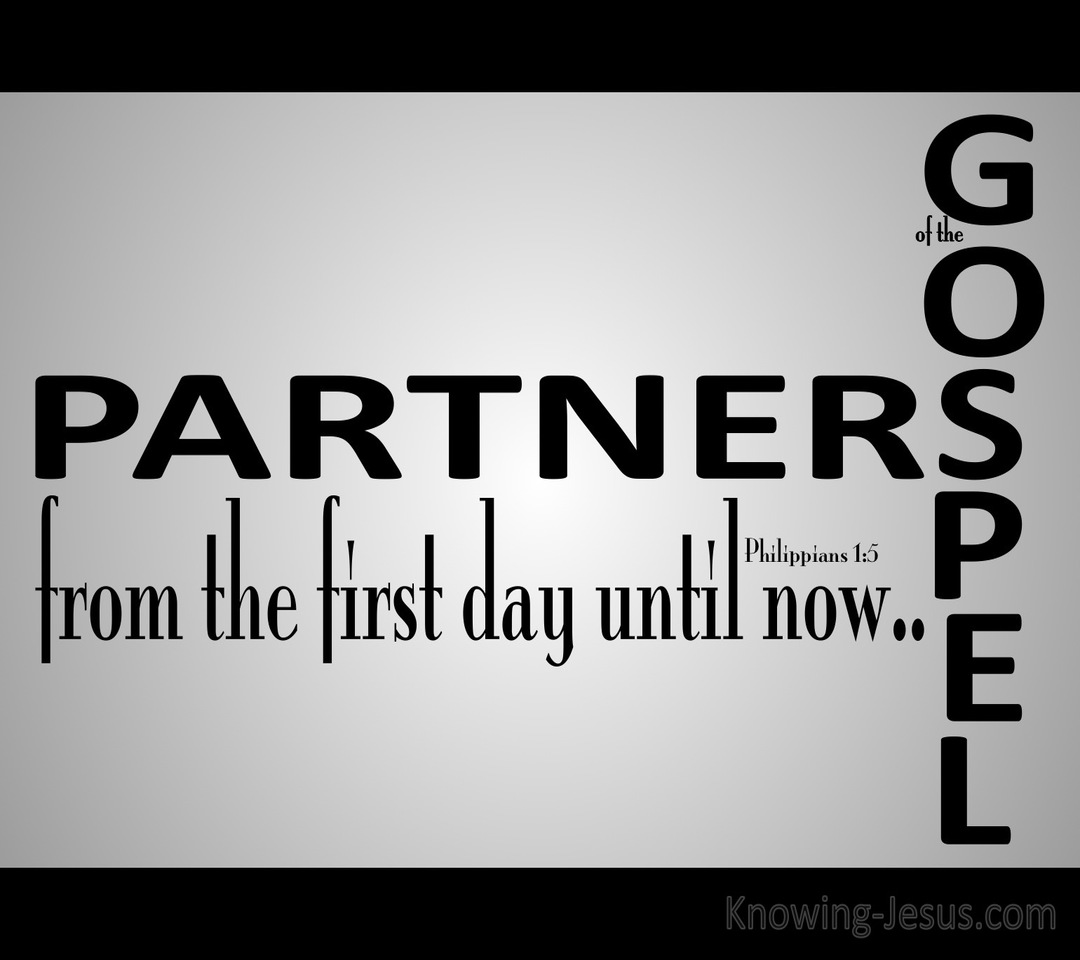 Philippians 1:5 Partners Of The Gospel (gray)